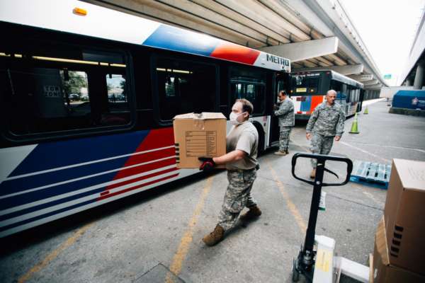 METRO helped deliver supplies to those affected by Hurricane Harvey.